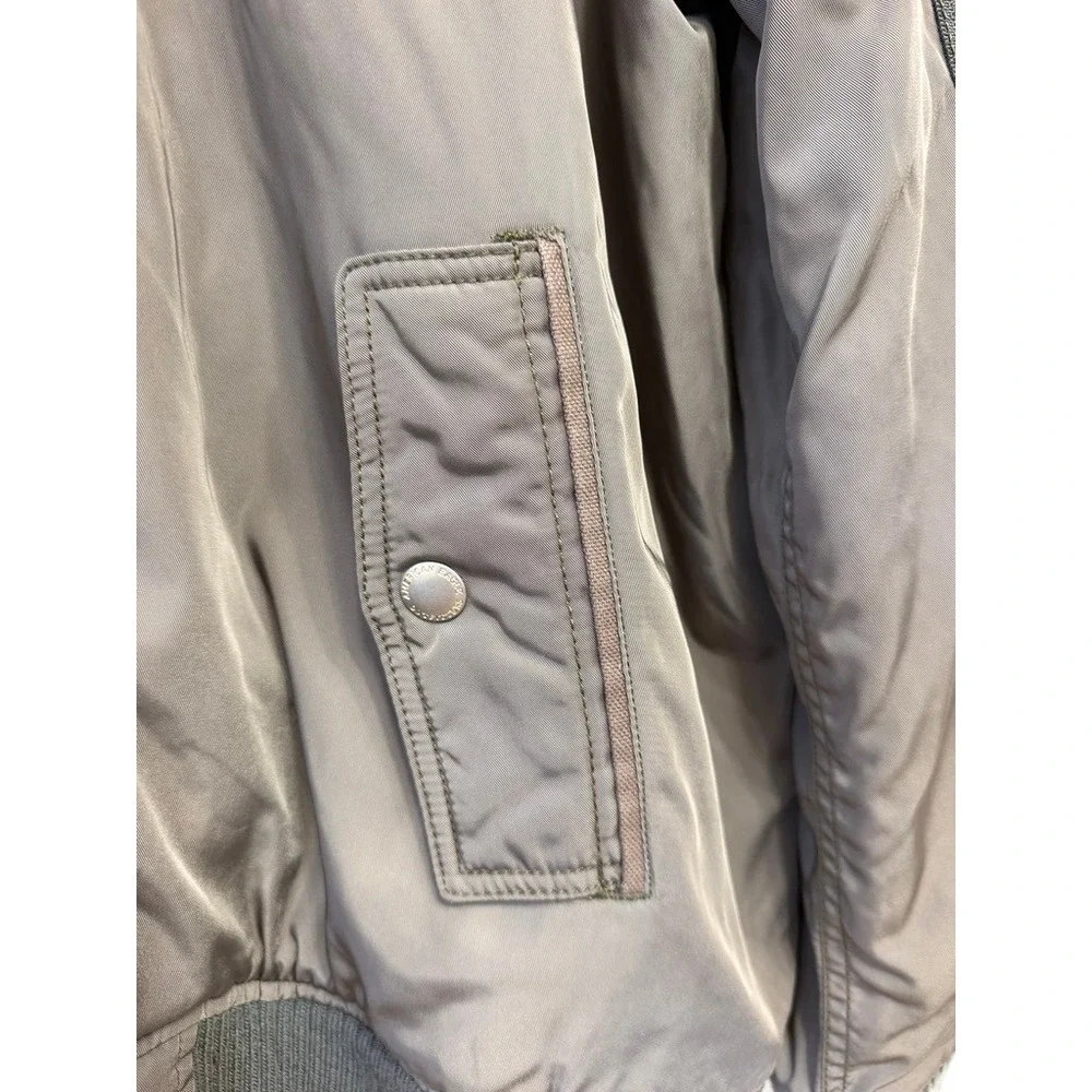 American Eagle Mens Army Green Bomber Jacket XL Quilted Utility Flight Coat